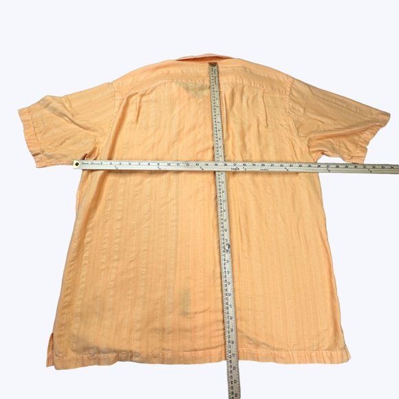 Daniel Cremieux Men's Short Sleeve Button Front Shirt Size Large Orange - Picture 7 of 7